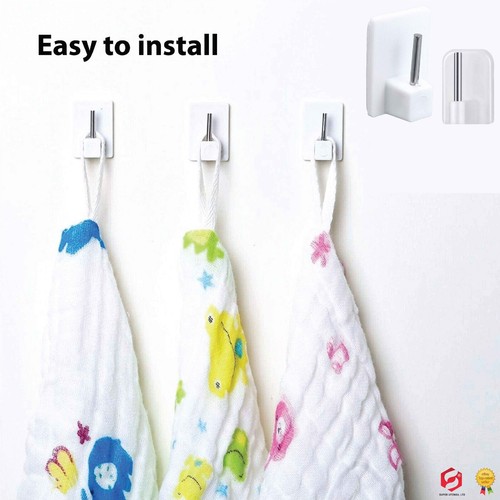 10 Stück Selbstklebende Gardinenstange Haken Ende Weiß Fenster Netz Halter PVC Stütze - Bild 11 von 12