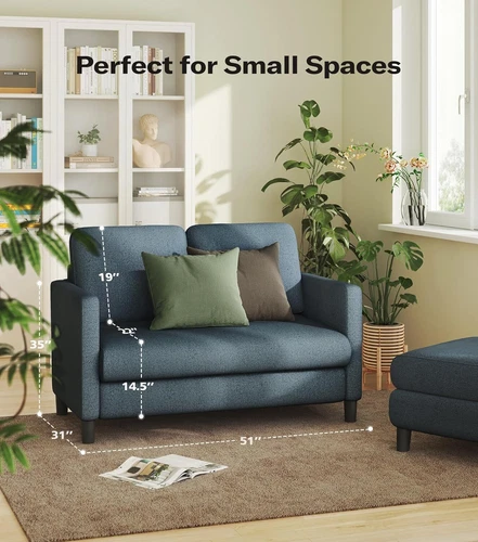 51" Teddy Velvet Sofa Zweisitzer Wohnzimmersofa Wohnzimmermöbel Doppelsofa DE - Bild 7 von 49