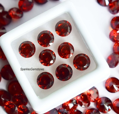 Natural Red Garnet Round Loose Cut Gemstone Lot 5 Pcs 6 MM Garnet Gemstone Lots - Picture 12 of 13
