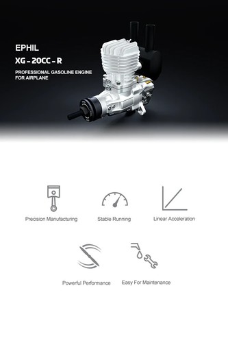 EPHIL XG Series 20cc-R 2-Stroke Glow Gasoline Engine w/ Glow Plug & Ignition NIB - Picture 11 of 11