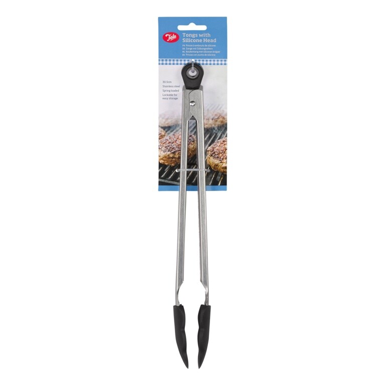 Tala Stainless Steel Serving Cooking BBQ Kitchen Tongs with Silicone Head - 30cm