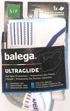 BALEGA ULTRAGLIDE FRICTION FREE NO SHOW WHITE SOCKS SMALL WOMEN 4.5-6.5