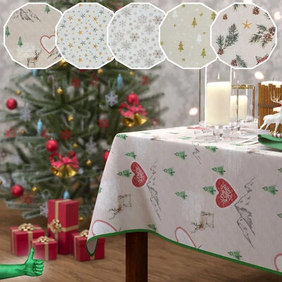 Mantel de Navidad Mantel de Tela Mantel Navidad Lavable ANRO