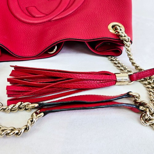 GUCCI Soho Interlocking 536196 Shoulder Bag Tote Bag Red Hardware leather - Picture 9 of 11