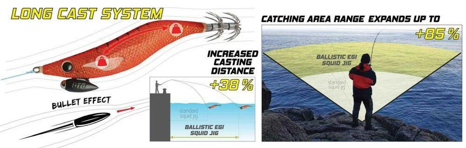 Calamar DTD Ballistic Egi 3.0 Noir Eging Appât Leurre Calmar Seiche Squid - Photo 3/4