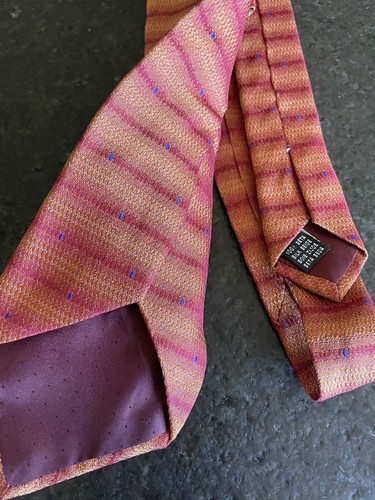 Emilio Romano Men`s Necktie 100% Silk Handmade in Italy Geometric Rust Orange - Picture 6 of 6