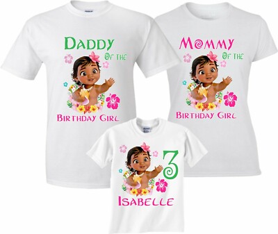 Birthday baby moana Birthday Girl Family Funny Cute matching T-Shirts
