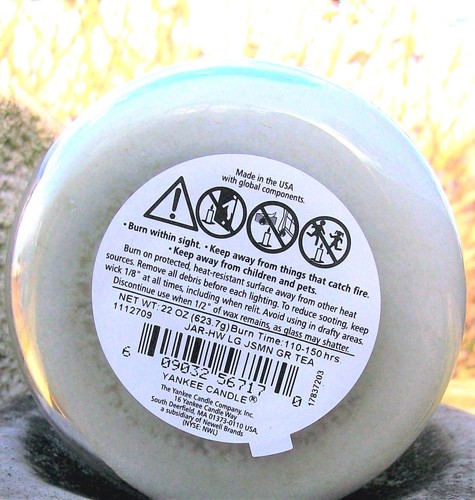 Yankee Candle Retirado "JASMINE GREEN TEA" Grande 22 oz ~ ETIQUETA BLANCA ~ RARO ~ NUEVO - Imagen 4 de 4