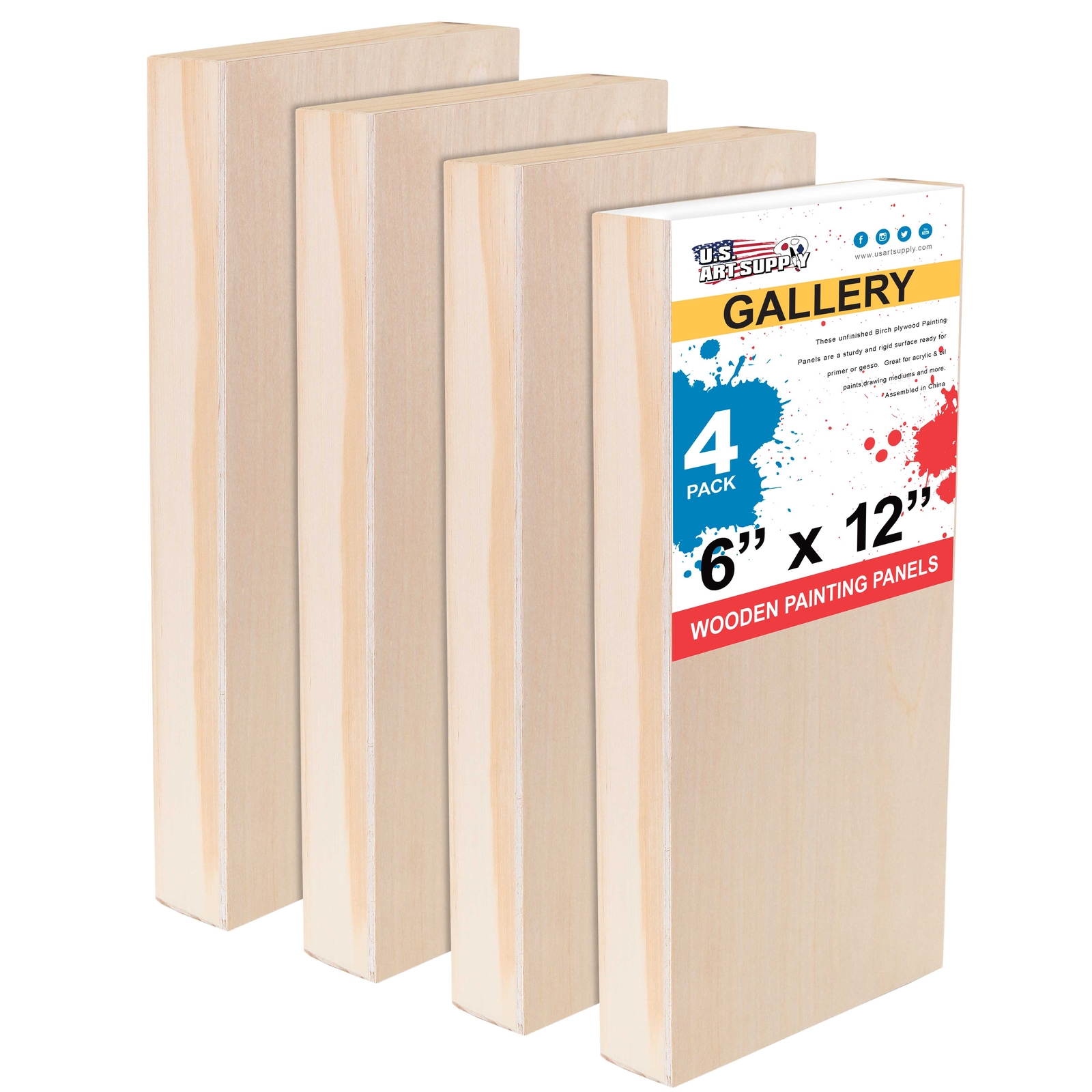 6x12 Inch Artist Wood Pouring Panel Boards with 1.5