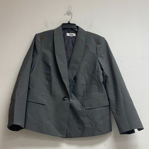 Le Suit Women's 2-Piece Straight Leg Pants & Jacket Suit Set Size 16 Color Grey - Picture 2 of 24
