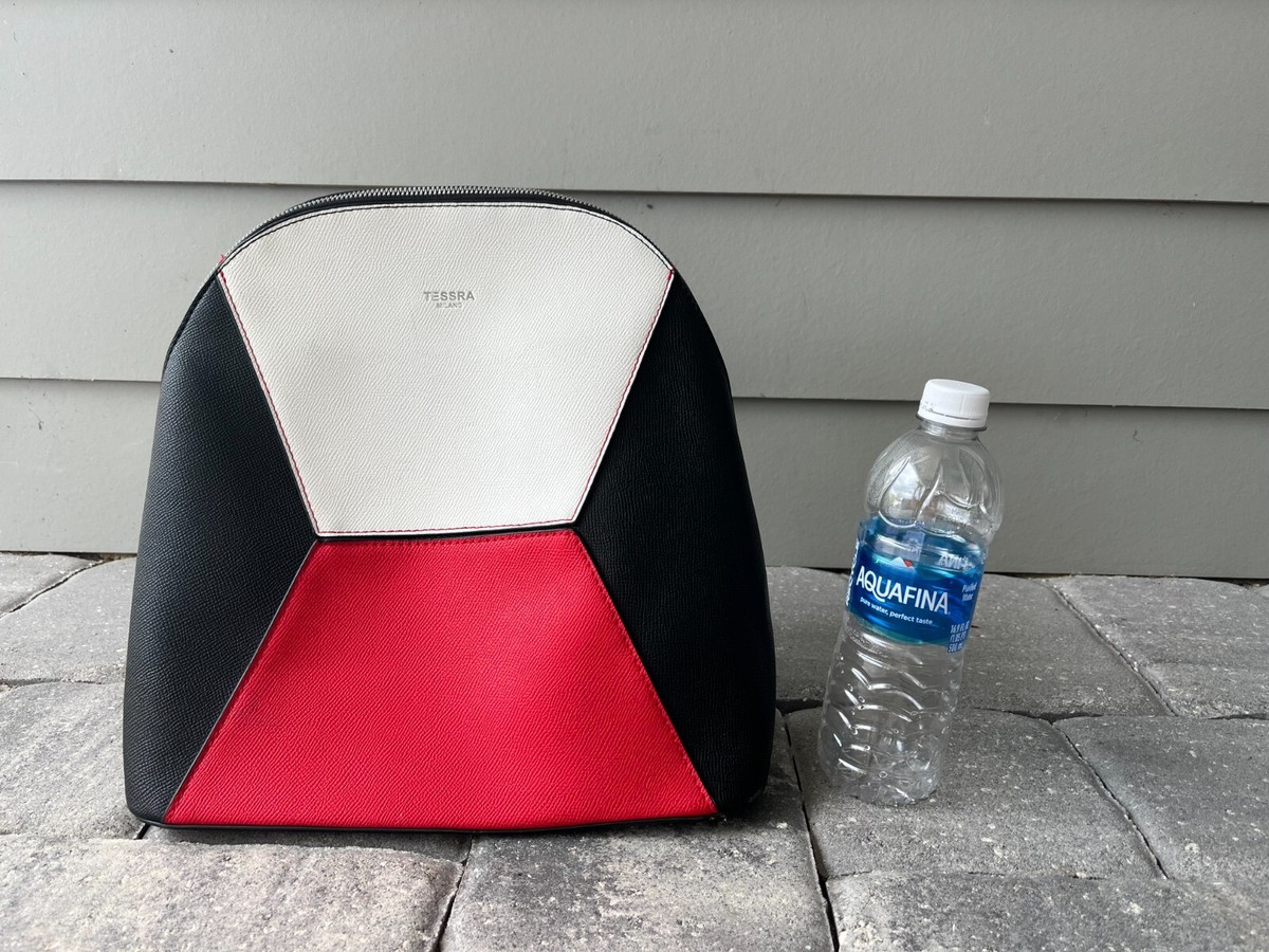 Tessra Milano PU zipper transition backpack red/white/black 3