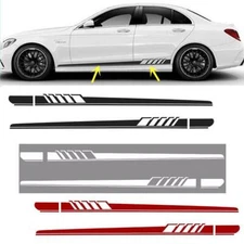 2PCS Car Side Body Vinyl Decal Sticker Racing Long Stripe Decals Graphics