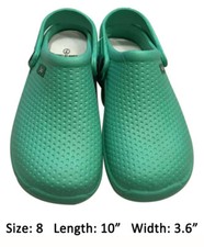 Medical Nursing Womens Ultralite Clogs w/ Heel Strap Non-Slip Shoes Green 8