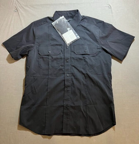 Under Armour Tactical Shirt Adult L Gray Button Up Pocketed Short Sleeve Ripstop