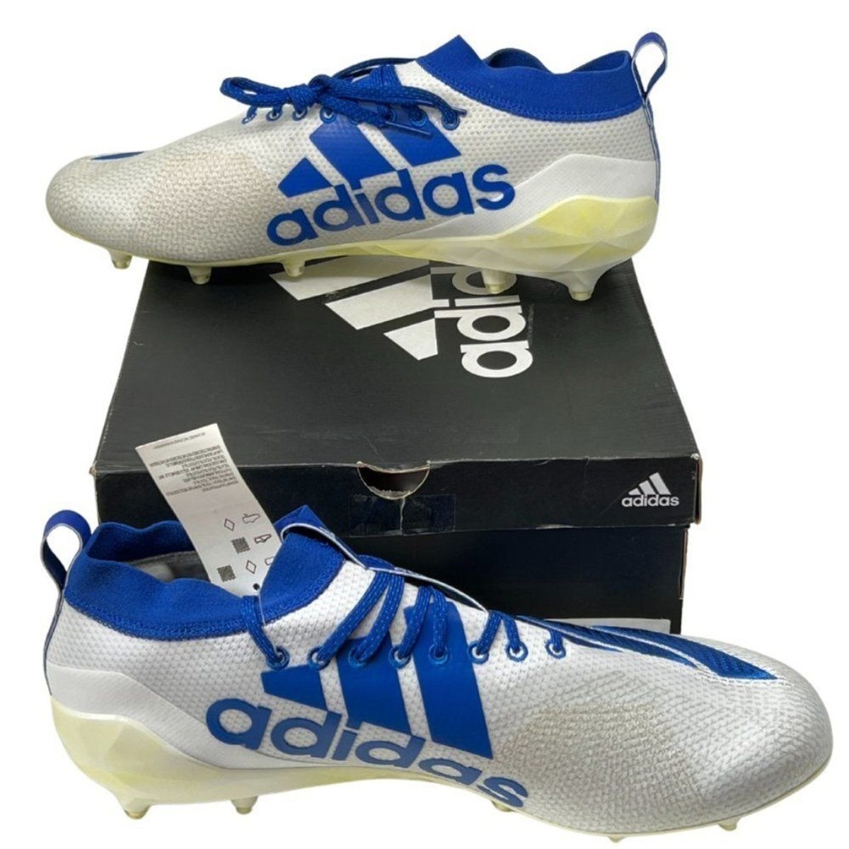 Adidas Men\'s Adizero 8.0 Mid Football Cleats, White Royal Blue, Size 16 Amazon.com | adidas Men main image 4