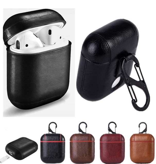For Apple AirPod Genuine Leather Headset Earphone Case Protective Bag Skin Cover eBay