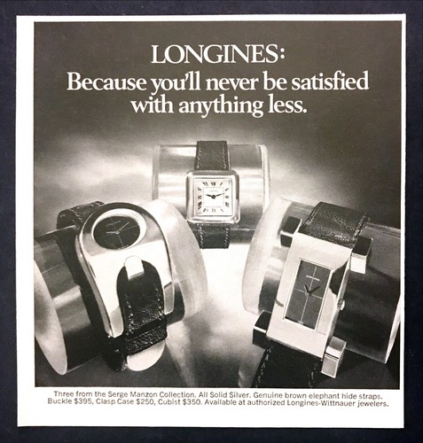 1975 Longines Serge Manzon 3 Watch Collection Foto Vintage Printanzeige