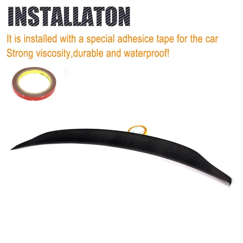 REAR CARBON FIBER Rear Trunk Spoiler Wing Fit for Audi A4 B8 2009-2012 Sedan - Picture 8 of 9