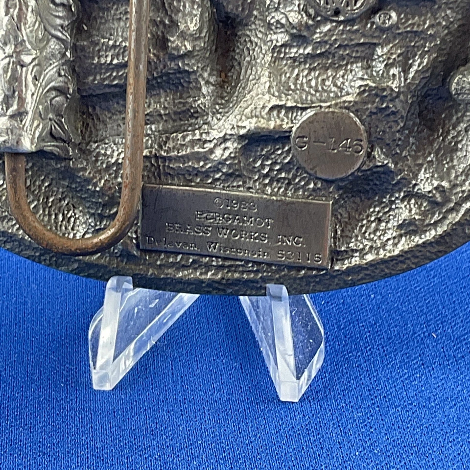 Bergamota Buck 1983 ciervo cola blanca hebilla de cinturón vintage hecho en EE. UU. Foto 3 de 4