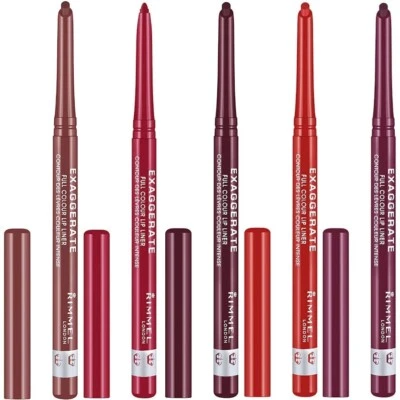 Rimmel Exaggerate Full Colour Lip Liner Pencil - FREE P&P - Choose your shade