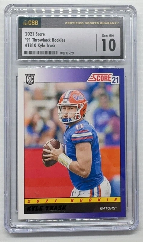 Kyle Trask Panini Score 1991 Throwback #TB10 Purple