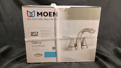 Moen 84550SRN Double Handle Spot Resist Bathroom Faucet - Brushed Nickel 