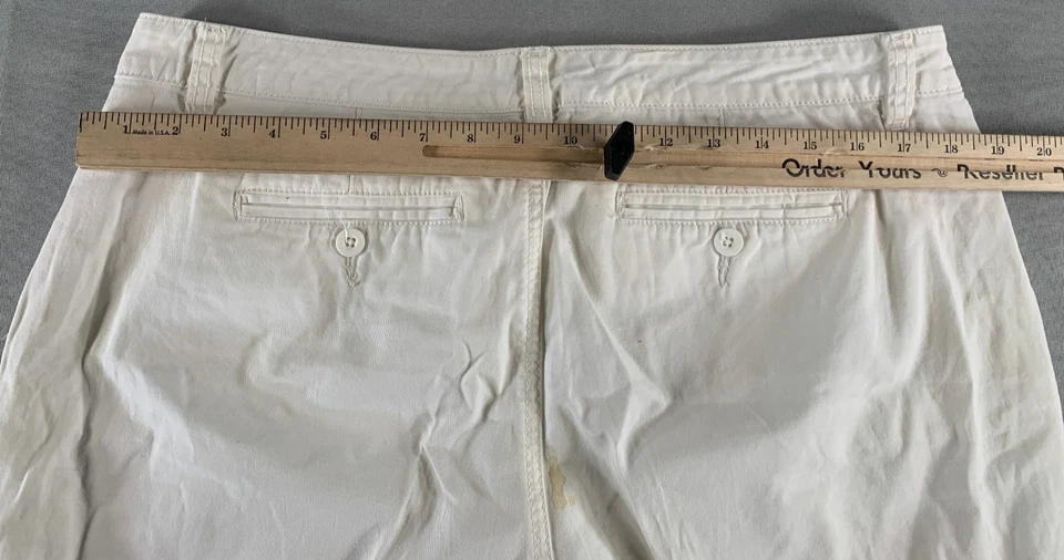 Style & Co Womens Shorts Size 12 White Cotton Stretch Flat Front Trouser Pockets - Image 3 of 4