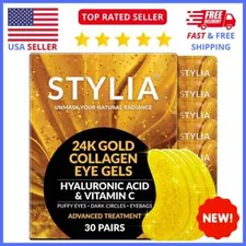 Under Eye Patches Mask For Dark Circles & Puffy Eyes (30 Pairs) 24K Gold NATURAL