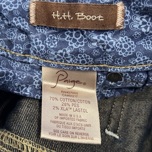 PAIGE H.H. Boot Women's Boot Cut Blue Jeans - Size 30 - Picture 3 of 4