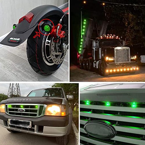 10 Green Round 3/4'' Side Marker LED Lights Truck Trailer Bullet Clearance Light - Picture 10 of 12
