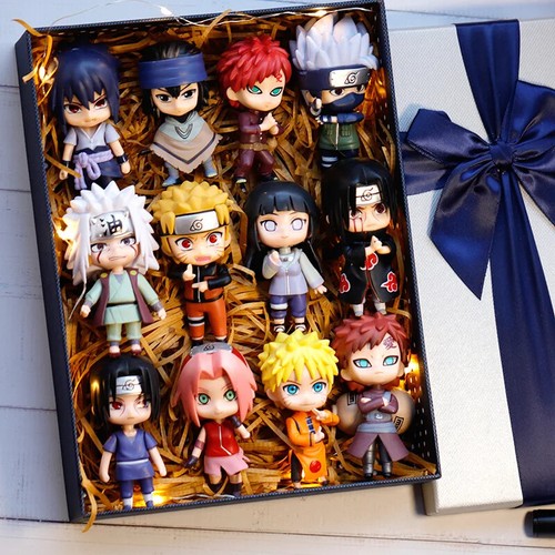 12pcs/set Toys Dolls Anime Naruto Kakashi Gaara Anime Figure Q ver PVC Figures
