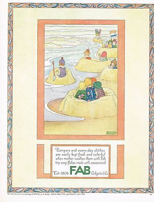 1920s BIG Vintage FAB Laundry Powder Henriette Willebeek Le Mair Art Print Ad