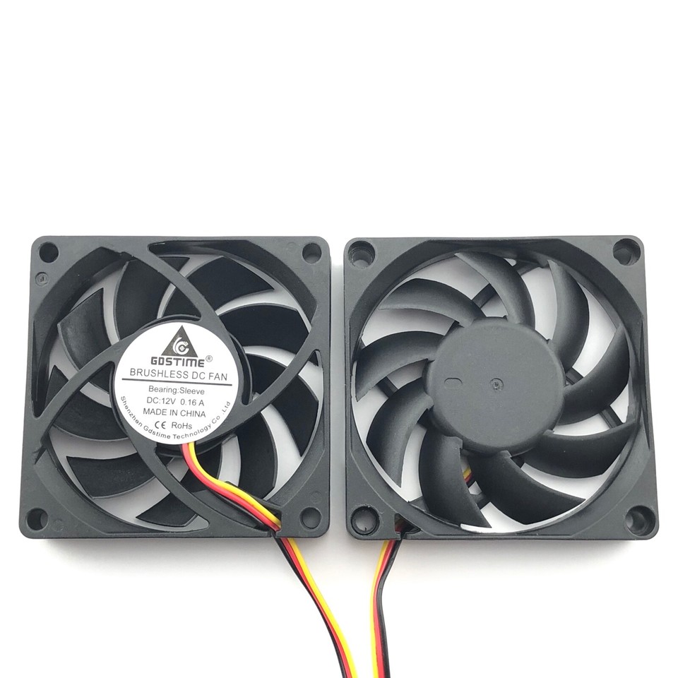 12v 70mm DC Cooling Fan 70x70x15mm 7015 Computer Case CPU 3pin | eBay