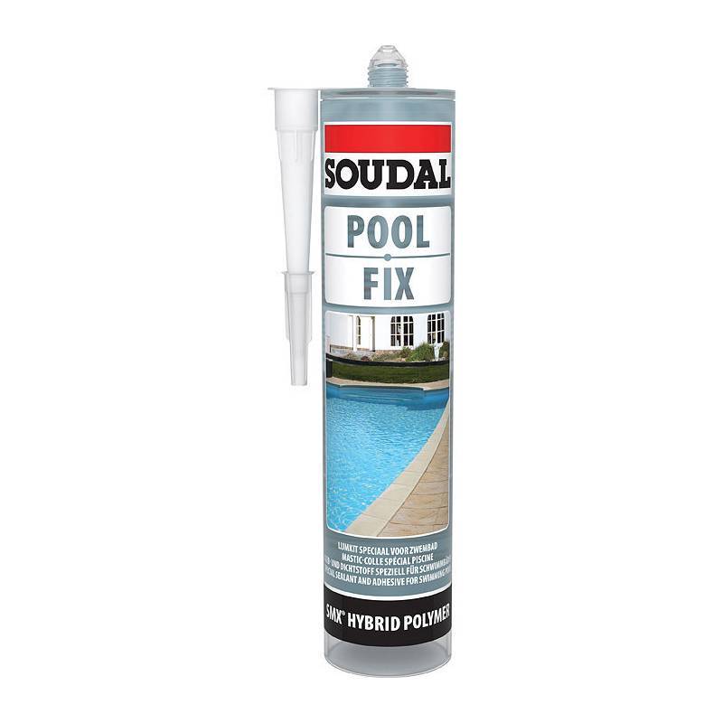Mastic Pool Fix SOUDAL bleu clair transparent : préparez votre piscine pour l'été