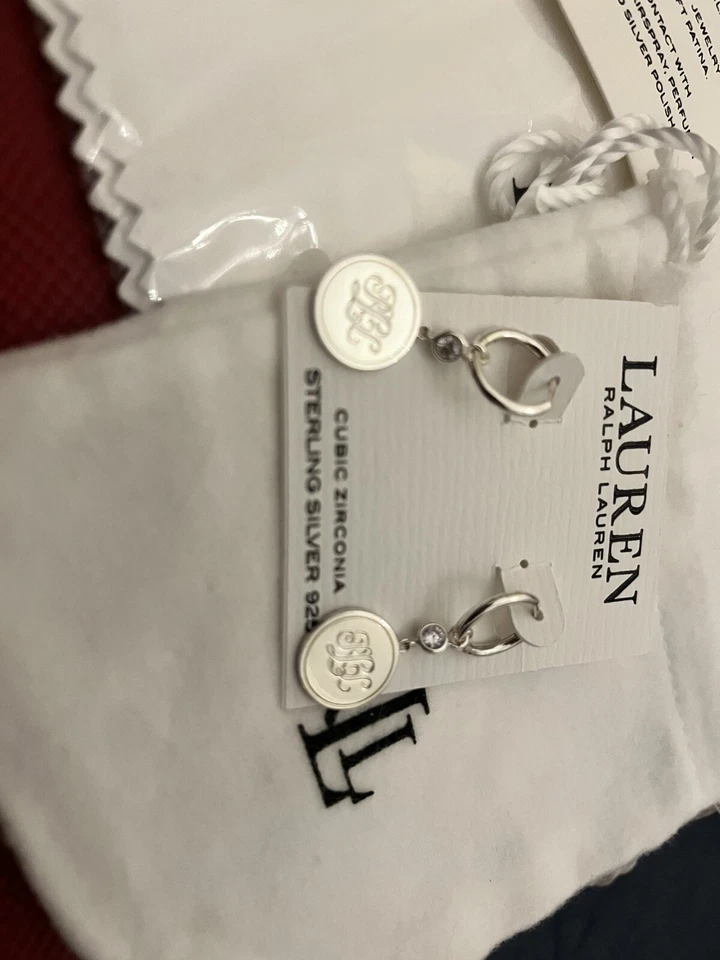Orecchini in Argento 925 L. Ralph Lauren Originali Nuovi  - Immagine 2 di 4