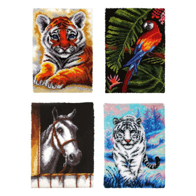 Kreatives Teppichherstellungsset Festival Geschenk 24 x 16'' Tiermuster Handarbeit Riegel