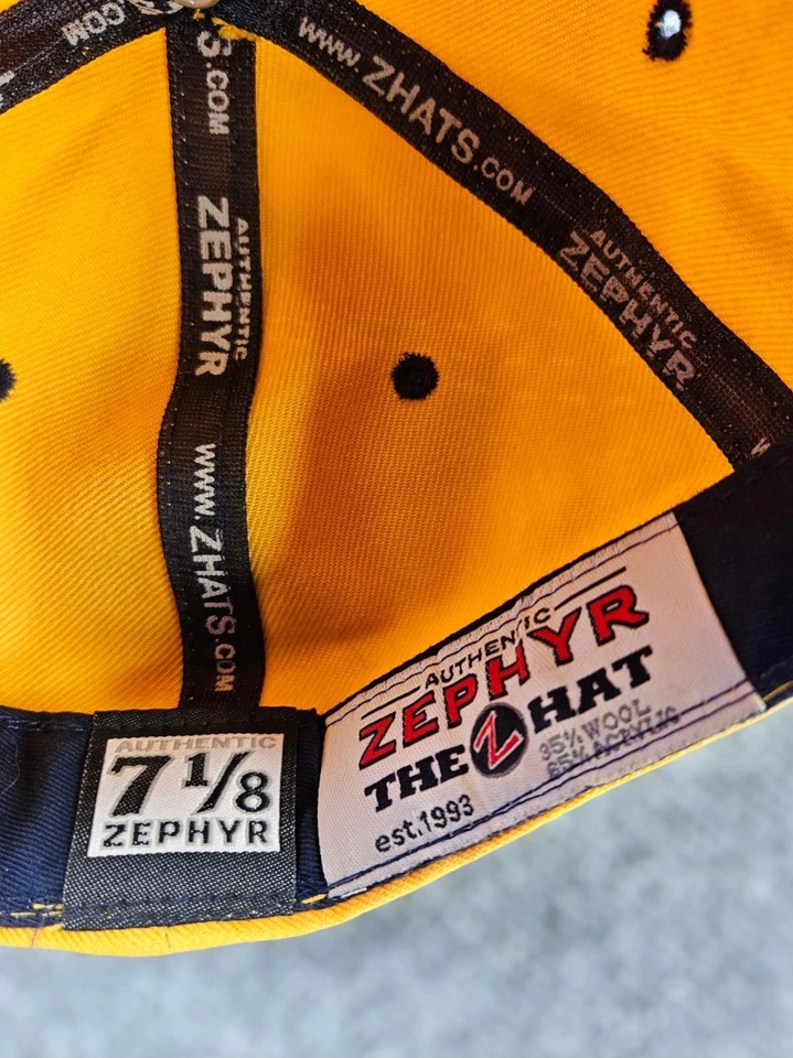 Vintage Michigan Wolverines Acrylic/Wool Fitted Zephyr Hat Cap Size 7 1/8 - Image 4 of 4