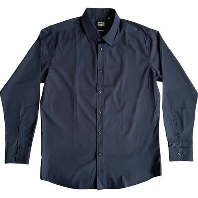 SCOTCH & SODA Dress Shirt Long Sleeve Navy Blue Modern Fit Performance XL 17/43