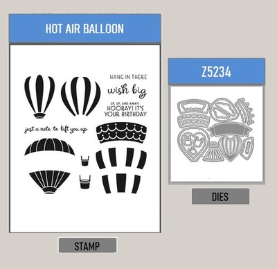HOT AIR BALLOON Clear Stamp Metal Cutting Die DIY Scrapbook Paper Card Handmade