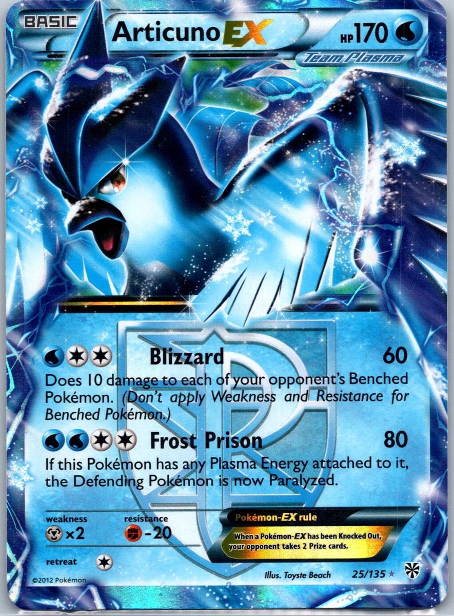 Articuno EX (Team Plasma) Ultra Rare Plasma Storm 25/135 LP | eBay