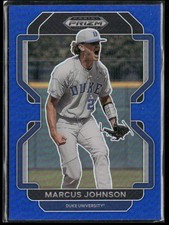 2022 Panini Prizm Draft Picks Marcus Johnson Blue #PDP112 Duke Blue Devils