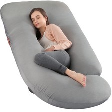 Cooling Pregnancy Pillows for Sleeping,U Shaped Full Body Pillow with Removab...