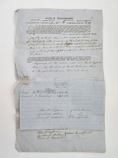 1857 antique NEW HAMPSHIRE brookfield HIGHWAY TAX warrant NOAH ROBINSON history