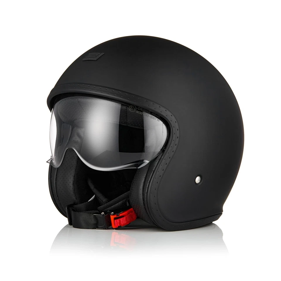 Capacete de motocicleta rosto aberto capacete scooter capacete 3/4 com viseira - Imagem 2 de 4