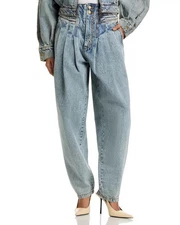 Ronny Kobo ODK High Rise Straight Jeans in Light Wash Sz 29 New