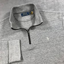 Polo Ralph Lauren Quarter Zip Sweater Mens XL Heather Grey Pony Logo Preppy