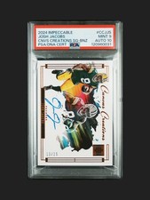 2024 IMPECCABLE CANVAS CREATIONS JOSH JACOBS BRONZE /25! ON-CARD AUTO! POP 1! 