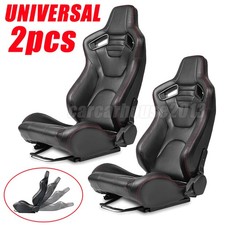 Pair Universal Racing Seats Adjustable Pvc Leather Racing Bucket Seats Wsliders