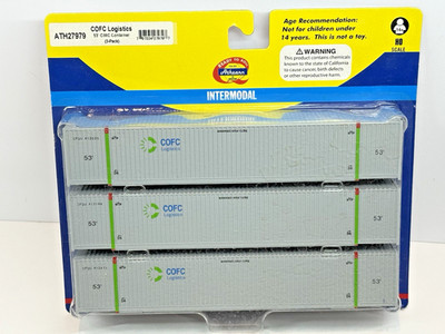 Athearn Ho Scale COFC Logistics 53' CIMC Intermodal Containers 3-Pack ATH27979