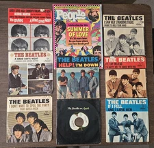 Eight original Beatles 45 records, & People Magazine "Summer of Love" 6/22/87